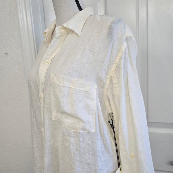 NWT Citizens of Humanity Linen White Button Down Shirt S Minimalist QuietLuxury - Picture 3 of 11